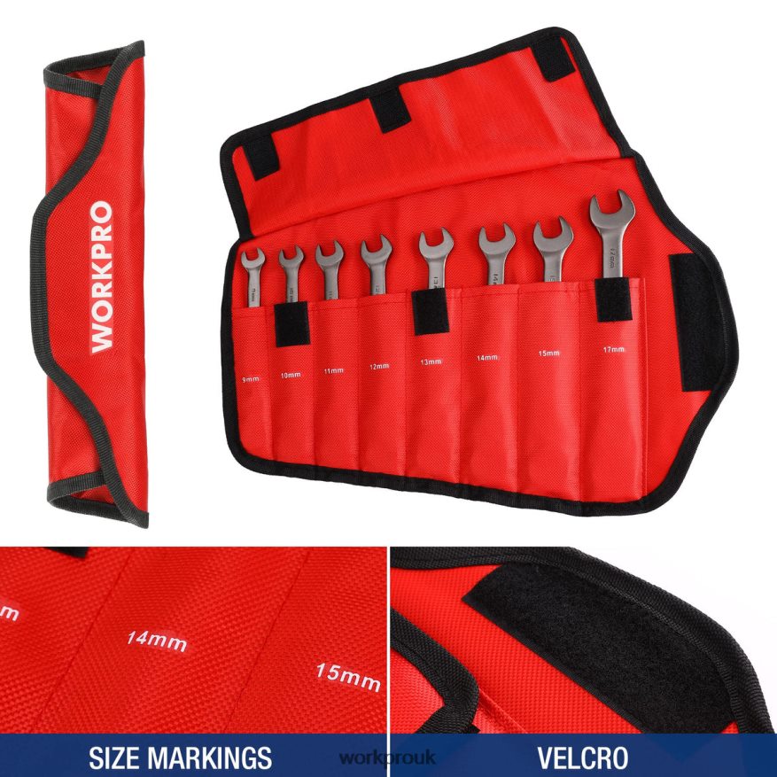 WORKPRO8 Pcs Flex-Head Ratcheting Combination Wrench Set with Organizer Bag X662Z86 Tool