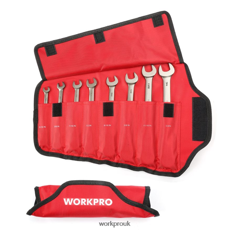WORKPRO8 Pcs Flex-Head Ratcheting Combination Wrench Set with Organizer Bag X662Z86 Tool