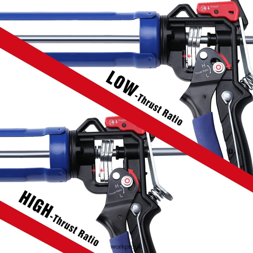 WORKPROAdjustable Thrust Ratio Caulking Gun for Standard Caulk tubes X662Z135 Tool