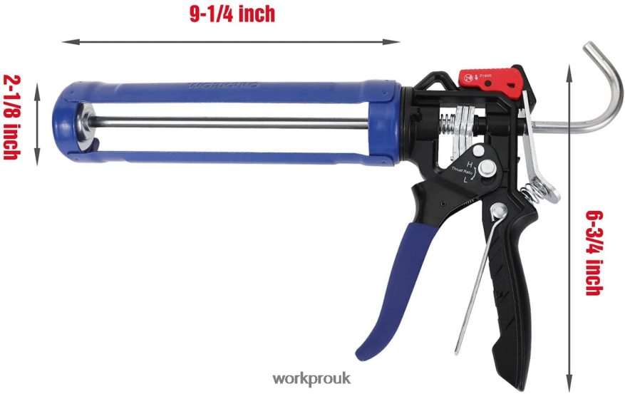 WORKPROAdjustable Thrust Ratio Caulking Gun for Standard Caulk tubes X662Z135 Tool