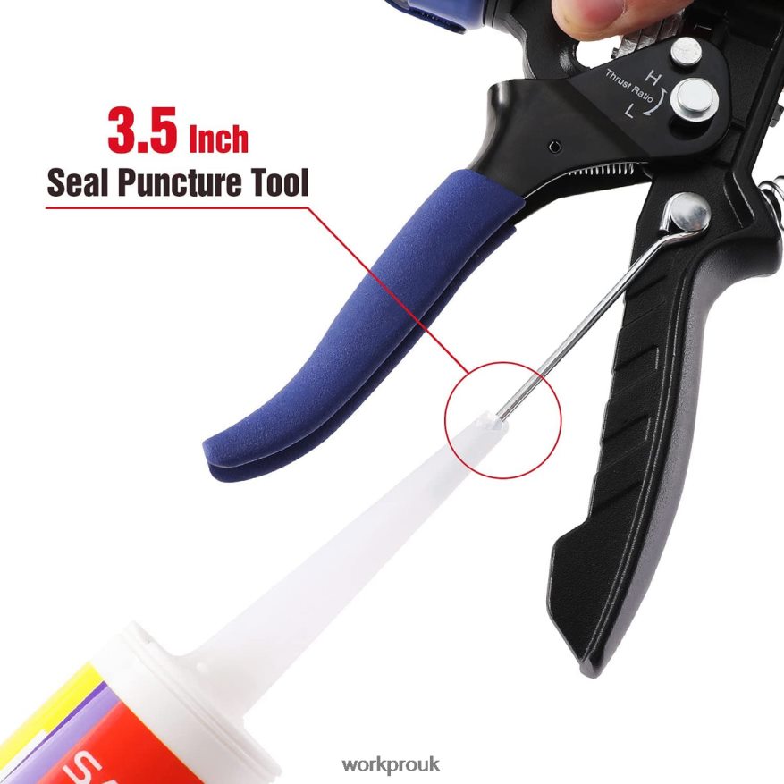 WORKPROAdjustable Thrust Ratio Caulking Gun for Standard Caulk tubes X662Z135 Tool