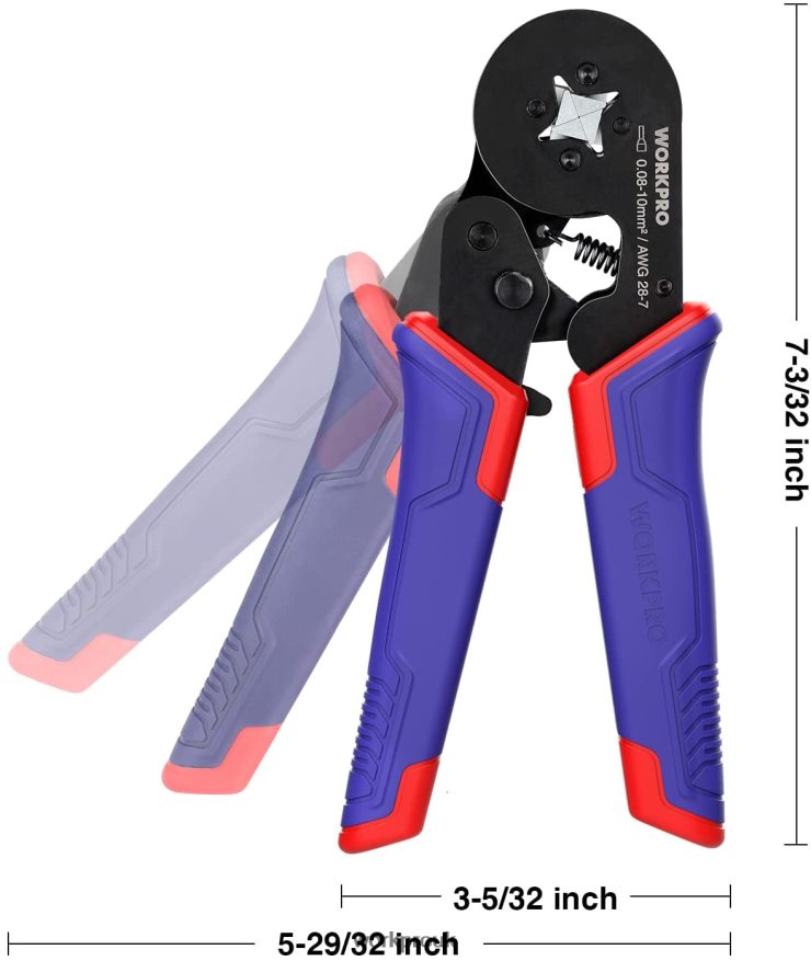 WORKPROFerrule Crimping Tool Kit, AWG 28-7 Self-adjustable Ratchet Wire Crimping Tool X662Z161 Tool
