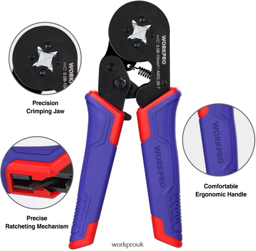 WORKPROFerrule Crimping Tool Kit, AWG 28-7 Self-adjustable Ratchet Wire Crimping Tool X662Z161 Tool
