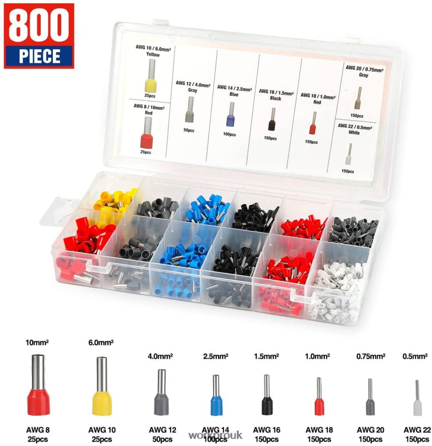 WORKPROFerrule Crimping Tool Kit, AWG 28-7 Self-adjustable Ratchet Wire Crimping Tool X662Z161 Tool