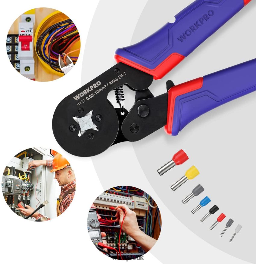 WORKPROFerrule Crimping Tool Kit, AWG 28-7 Self-adjustable Ratchet Wire Crimping Tool X662Z161 Tool