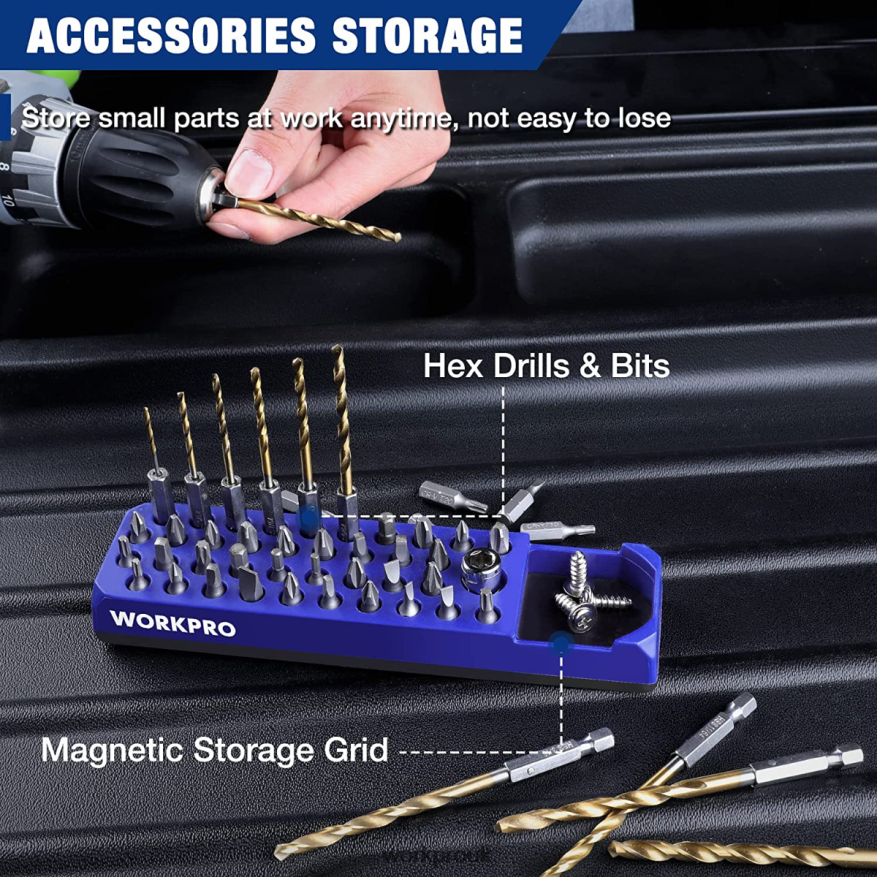 WORKPROMagnetic Hex 39 Hole Screwdriver Drill Bit Organizer for 1/4 Inch Hex Bit & Drive Bit Adapter X662Z132 Tool