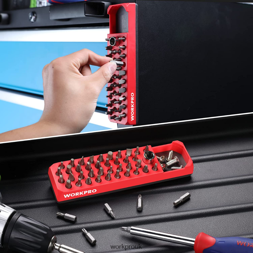 WORKPROMagnetic Hex 39 Hole Screwdriver Drill Bit Organizer for 1/4 Inch Hex Bit & Drive Bit Adapter X662Z132 Tool