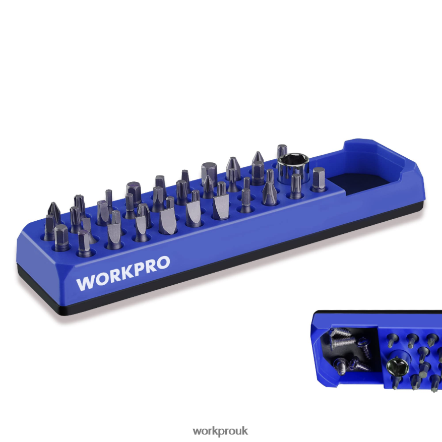 WORKPROMagnetic Hex 39 Hole Screwdriver Drill Bit Organizer for 1/4 Inch Hex Bit & Drive Bit Adapter X662Z132 Tool