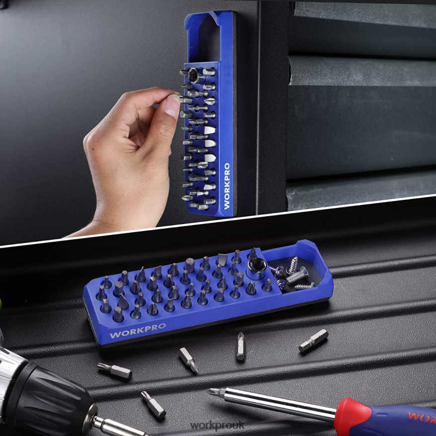 WORKPROMagnetic Hex 39 Hole Screwdriver Drill Bit Organizer for 1/4 Inch Hex Bit & Drive Bit Adapter X662Z132 Tool