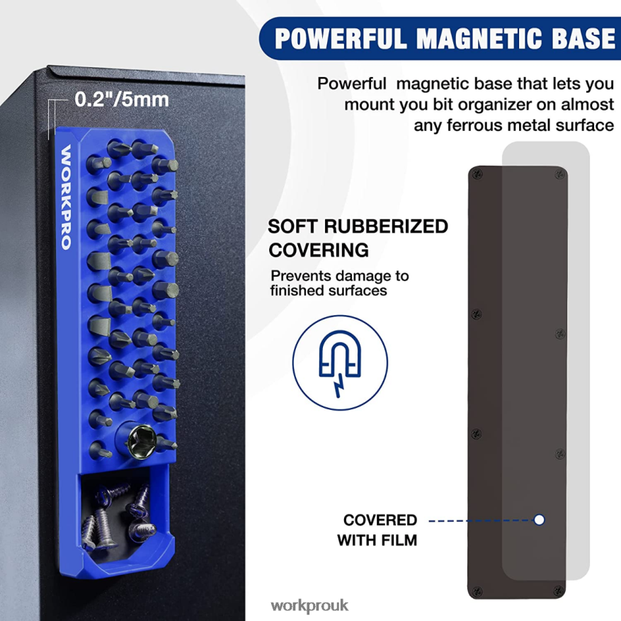 WORKPROMagnetic Hex 39 Hole Screwdriver Drill Bit Organizer for 1/4 Inch Hex Bit & Drive Bit Adapter X662Z132 Tool