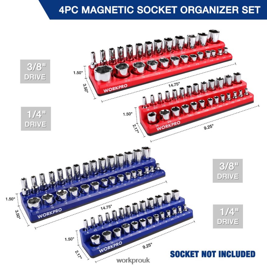 WORKPROMagnetic Receptacle Organizer Set of 4 X662Z134 Tool