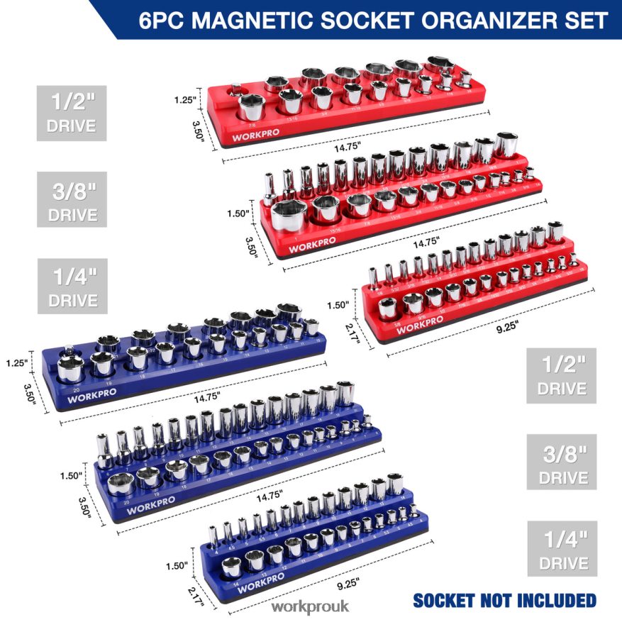 WORKPROMagnetic Receptacle Organizer Set of 6 X662Z126 Tool