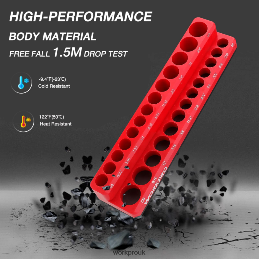 WORKPROMagnetic Socket Organizer Set X662Z131 Tool