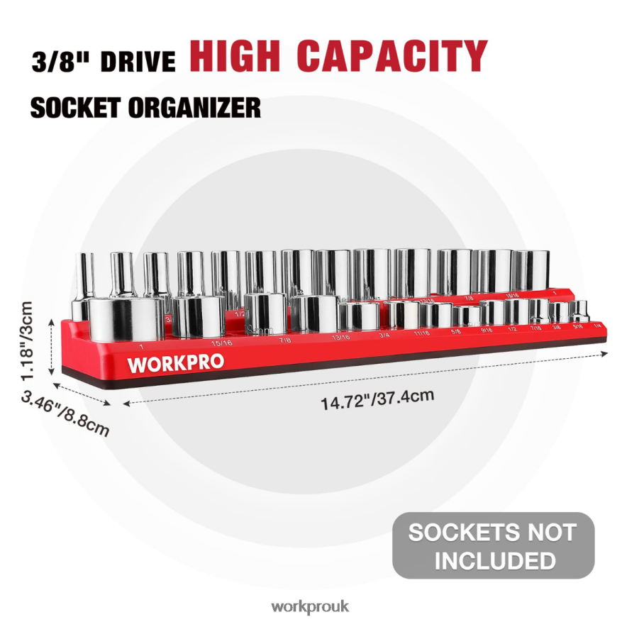WORKPROMagnetic Socket Organizer Set X662Z131 Tool