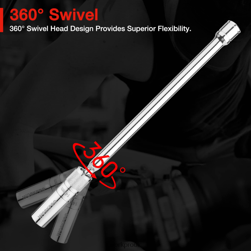 WORKPROMagnetic Swivel Spark Plug With Thin Wall Socket X662Z144 Tool