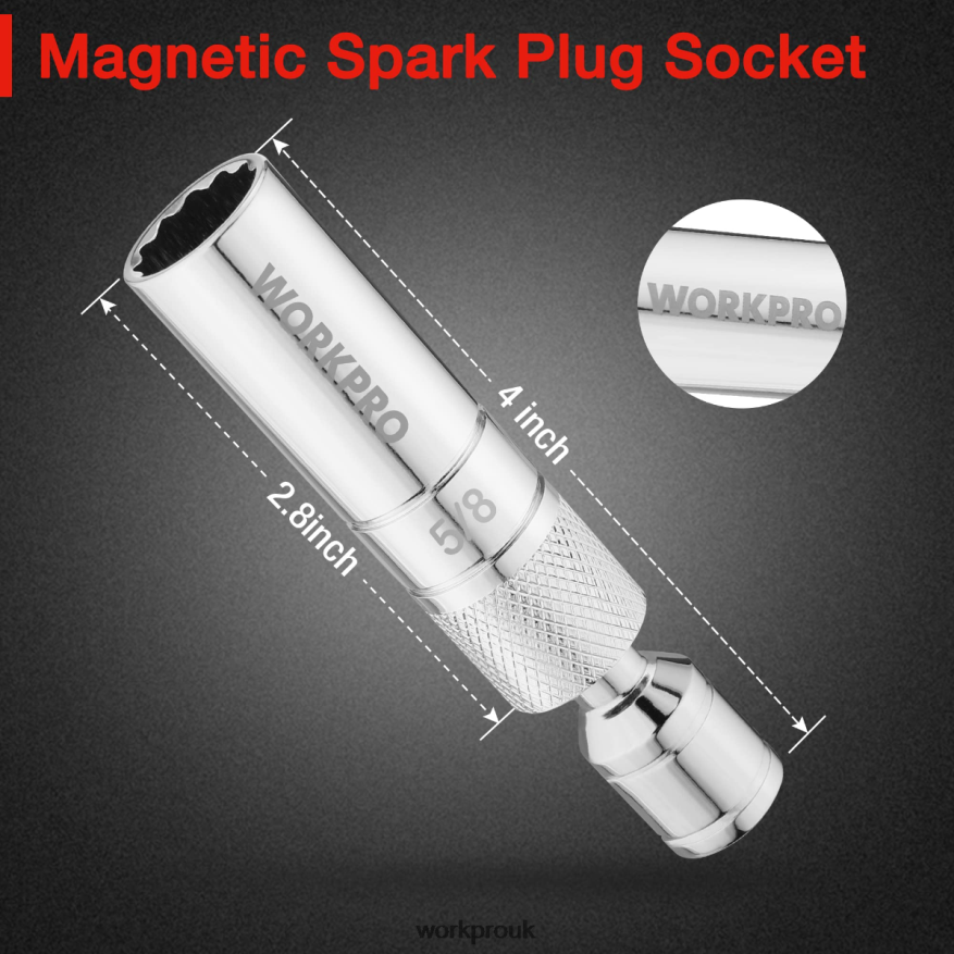 WORKPROMagnetic Swivel Spark Plug With Thin Wall Socket X662Z147 Tool