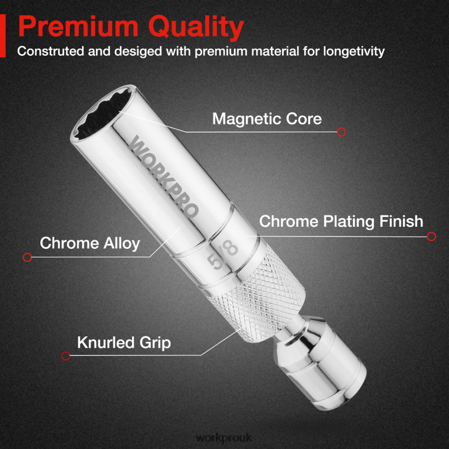 WORKPROMagnetic Swivel Spark Plug With Thin Wall Socket X662Z147 Tool