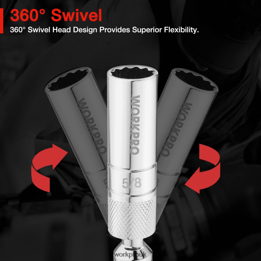 WORKPROMagnetic Swivel Spark Plug With Thin Wall Socket X662Z147 Tool