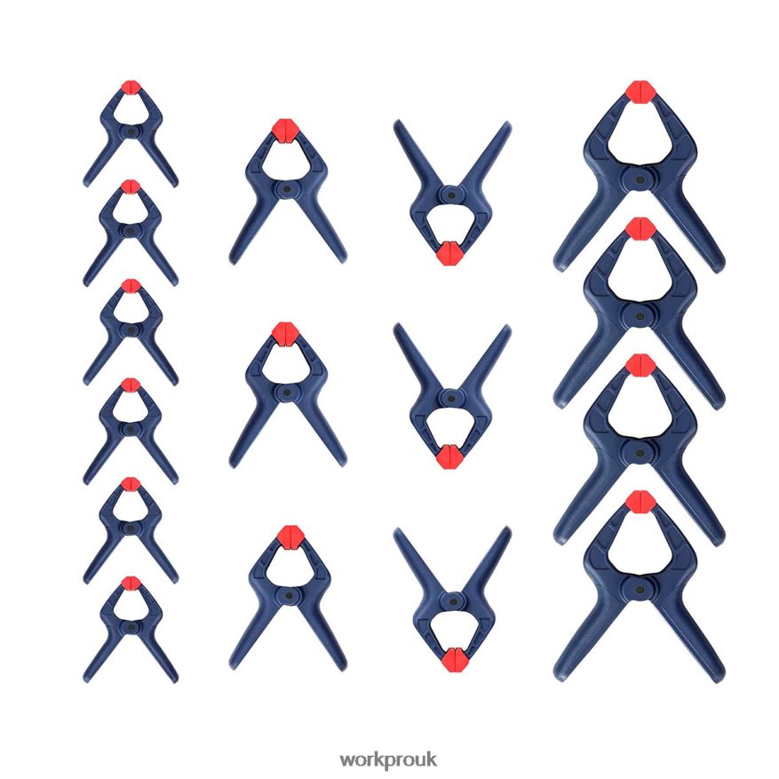 WORKPRO16 Pcs Nylon Spring Clamp Set for Woodworking Photography Studios and DIY Works X662Z119 Tool