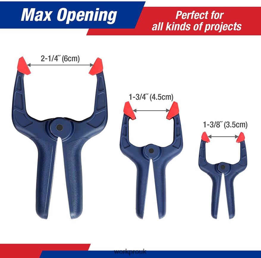 WORKPRO16 Pcs Nylon Spring Clamp Set for Woodworking Photography Studios and DIY Works X662Z119 Tool