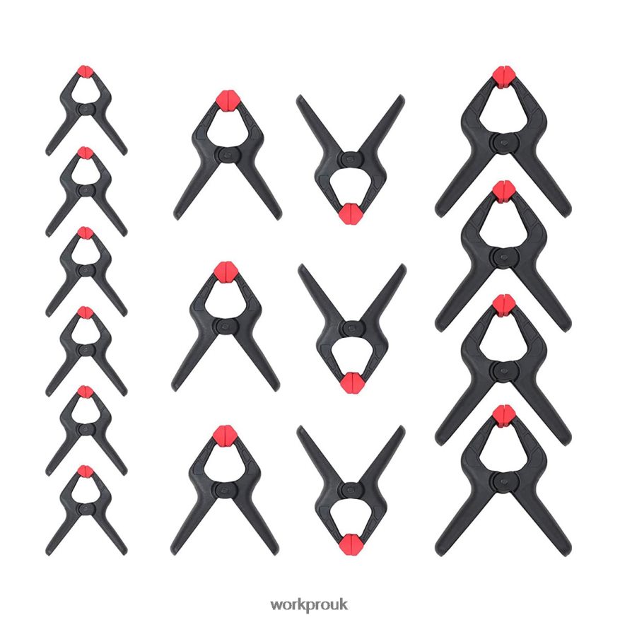 WORKPRO16 Pcs Nylon Spring Clamp Set for Woodworking, Photography Studios and DIY Works X662Z125 Tool