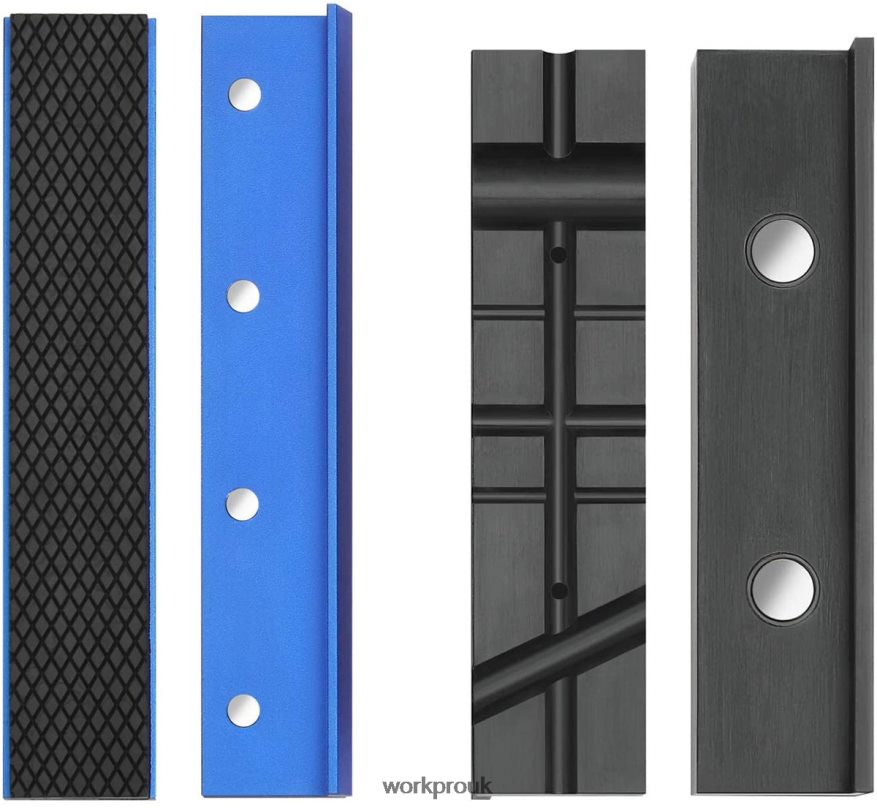 WORKPRO2-Pair Vise Jaw Pads, Magnetic Vise Jaw Covers Protectors, Multi-Groove Jaw Pads, and Aluminum Pads Set X662Z117 Tool