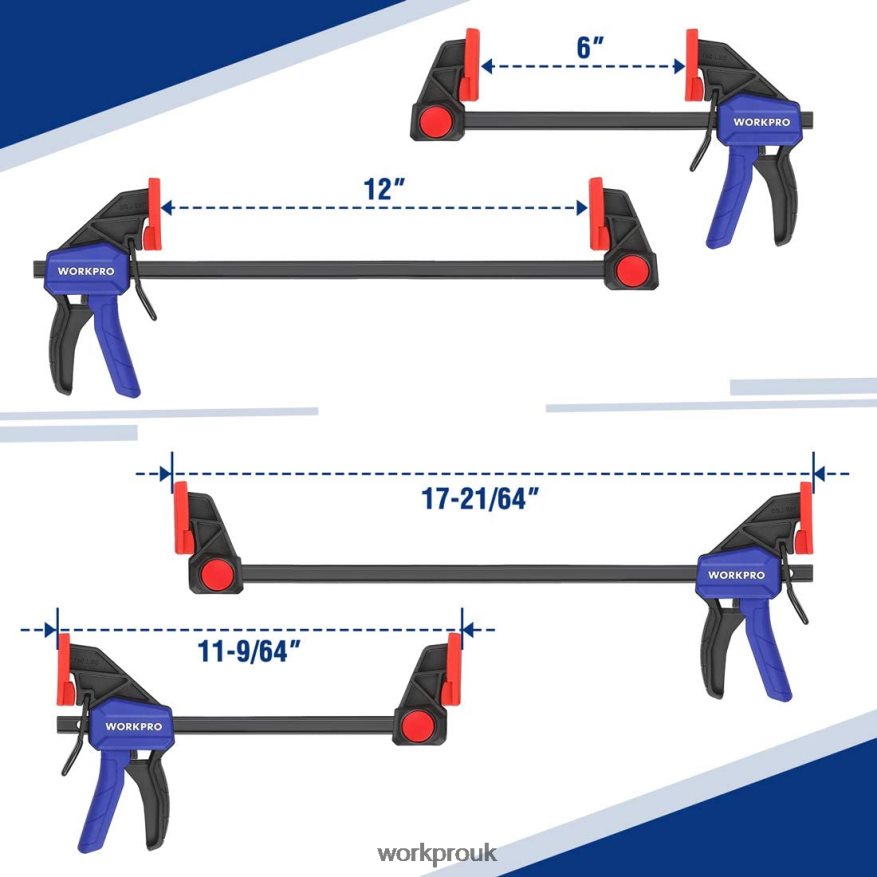 WORKPRO6 Pcs Woodworking Bar Clamps X662Z115 Tool