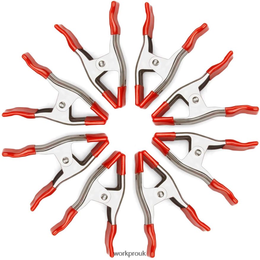 WORKPRO8 Pcs Metal Spring Clamps Nickel-plated Steel Heavy Duty Clamp Set 6-5/16 Inch for Woodworking Gripping Camping Photo Studios X662Z122 Tool