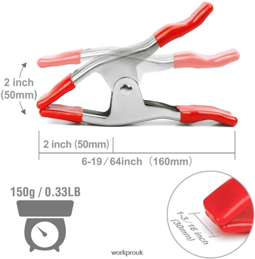 WORKPRO8 Pcs Metal Spring Clamps Nickel-plated Steel Heavy Duty Clamp Set 6-5/16 Inch for Woodworking Gripping Camping Photo Studios X662Z122 Tool