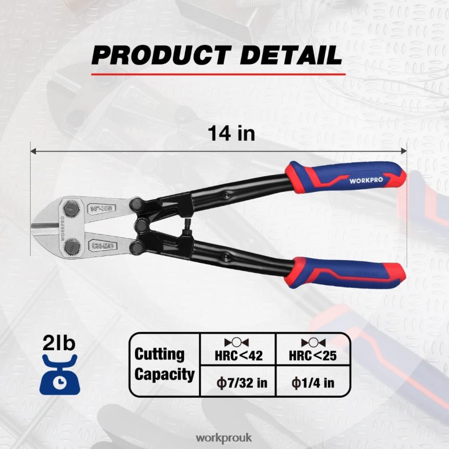 WORKPRO14/18 Inch Bolt Cutter, Tri-Material Handle with Comfort Grip X662Z156 Tool