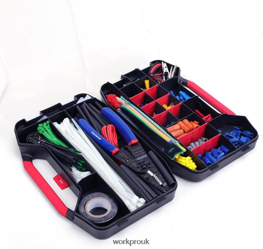 WORKPRO582 Pcs Crimp Terminals Wire Connectors Heat Shrink Tube Electrical Repair Kit with Wire Cutter Stripper X662Z152 Tool