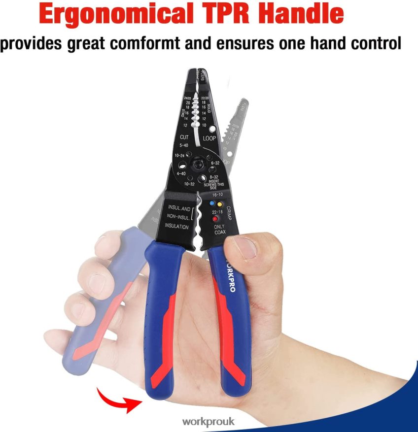 WORKPRO8-Inch Wire Stripper, Multi-Tool Wire Cutter for Stripping, Cutting and Crimping X662Z158 Tool