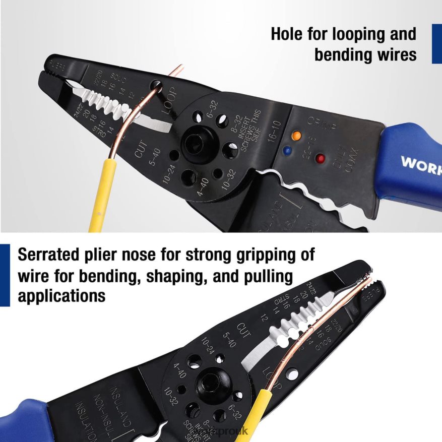 WORKPRO8-Inch Wire Stripper, Multi-Tool Wire Cutter for Stripping, Cutting and Crimping X662Z158 Tool