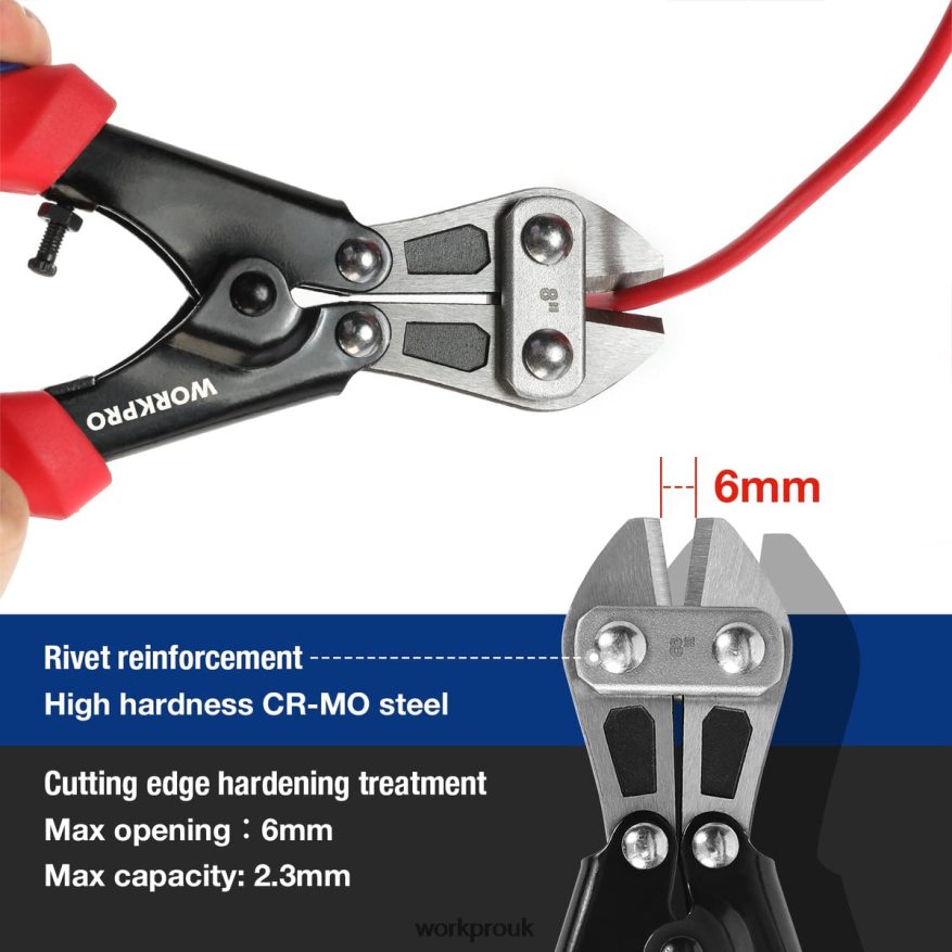 WORKPROMini Bolt Cutter 8-inch/210mm, CR-MO Small Bolt Cutter X662Z157 Tool