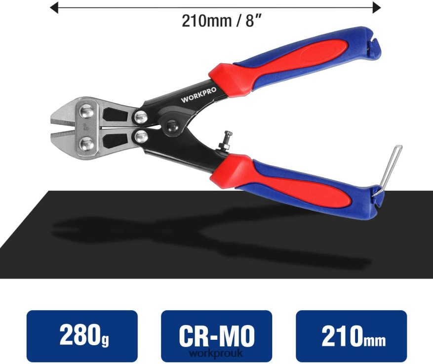 WORKPROMini Bolt Cutter 8-inch/210mm, CR-MO Small Bolt Cutter X662Z157 Tool