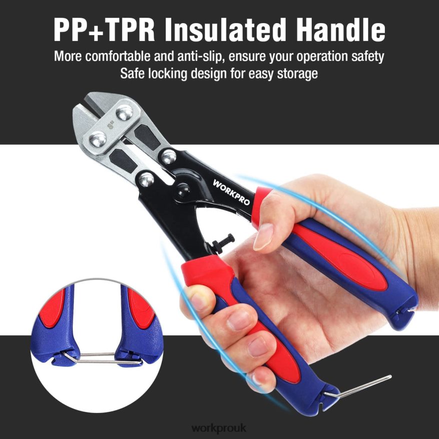 WORKPROMini Bolt Cutter 8-inch/210mm, CR-MO Small Bolt Cutter X662Z157 Tool