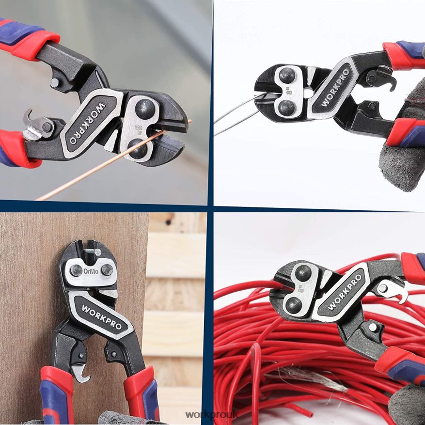 WORKPROMini Bolt Cutter with Security Lock & More Efficient Leverage X662Z154 Tool