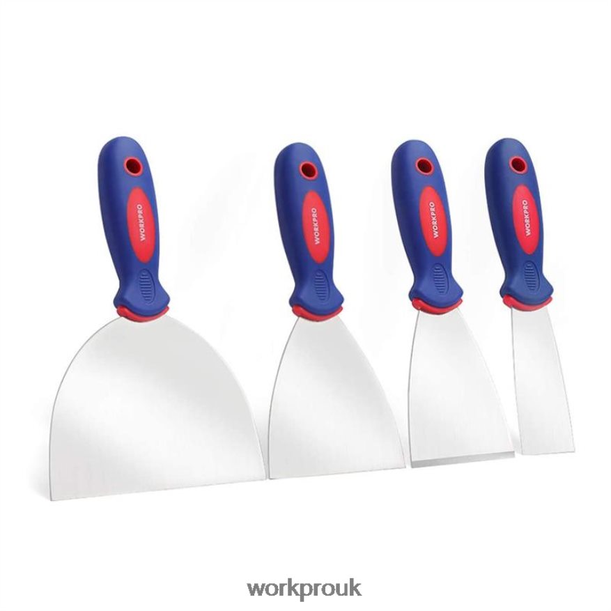 WORKPRO4 Pcs Stainless Steel Made Putty Knife Set X662Z149 Tool