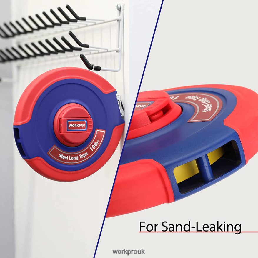 WORKPRO100 FT Tape Measure, Closed Reel Steel Long Tape with Foldable Handle, Shock-Resistant Case X662Z106 Tool