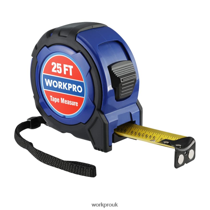 WORKPRO25FT Tape Measure, 1/8 Fractions, and 1/32 Accuracy Easy Read Measuring Tape, Retractable Nylon Coating Measurement Tape X662Z105 Tool