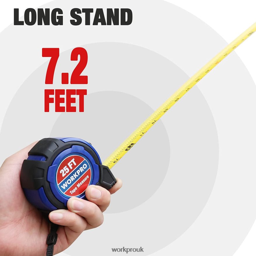 WORKPRO25FT Tape Measure, 1/8 Fractions, and 1/32 Accuracy Easy Read Measuring Tape, Retractable Nylon Coating Measurement Tape X662Z105 Tool