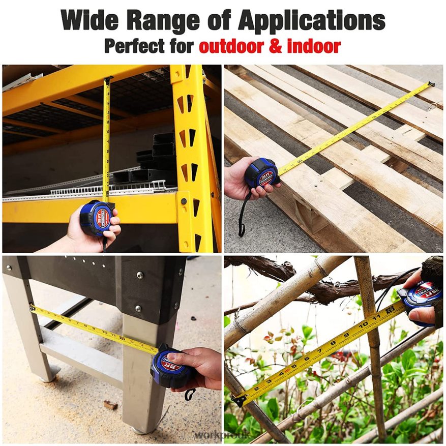WORKPRO25FT Tape Measure, 1/8 Fractions, and 1/32 Accuracy Easy Read Measuring Tape, Retractable Nylon Coating Measurement Tape X662Z105 Tool