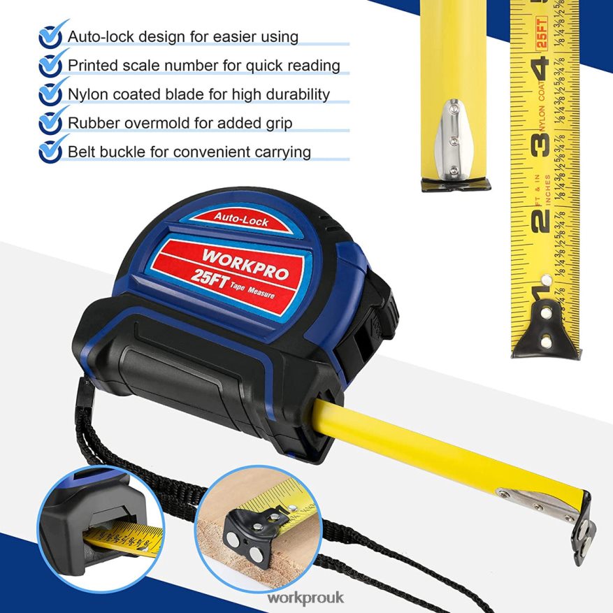 WORKPROAuto-Lock Tape Measure 25 FT X662Z111 Tool