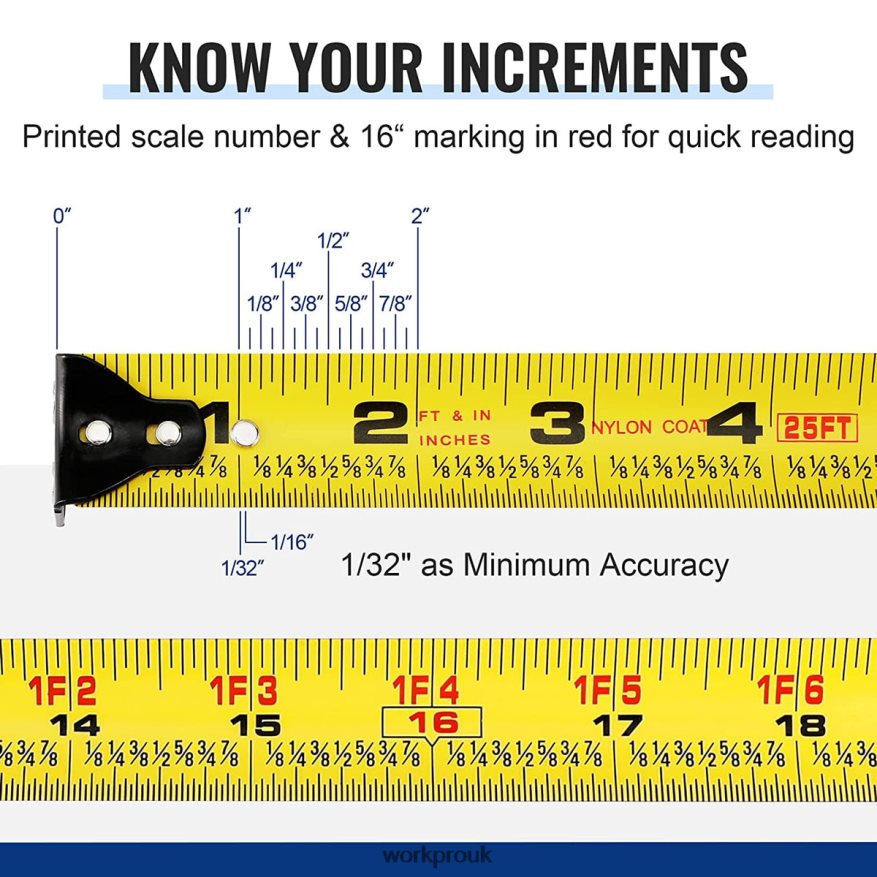 WORKPROAuto-Lock Tape Measure 25 FT X662Z111 Tool