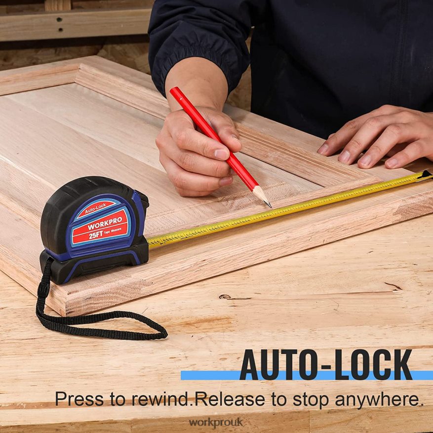 WORKPROAuto-Lock Tape Measure 25 FT X662Z111 Tool