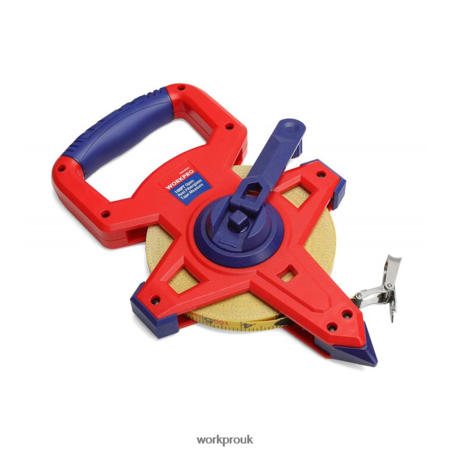 WORKPROOpen Reel Tape Measure with Double Nylon Coated Fiberglass Blade, 100 Feet X662Z109 Tool