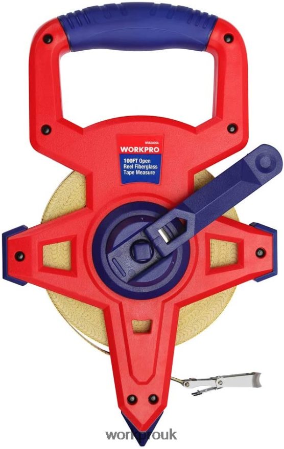WORKPROOpen Reel Tape Measure with Double Nylon Coated Fiberglass Blade, 100 Feet X662Z109 Tool