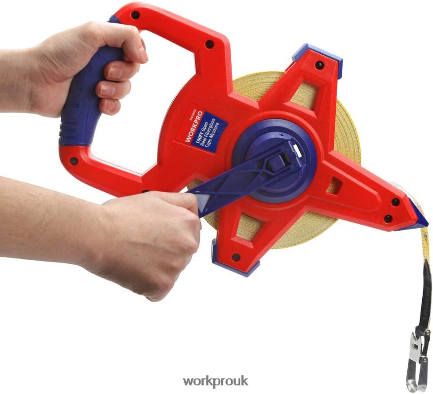 WORKPROOpen Reel Tape Measure with Double Nylon Coated Fiberglass Blade, 100 Feet X662Z109 Tool
