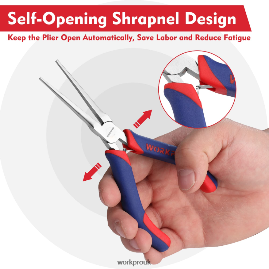 WORKPRO2-Pcs Mini Needle Nose Pliers Set, Long Nose Pliers, Bent Nose Pliers X662Z73 Tool