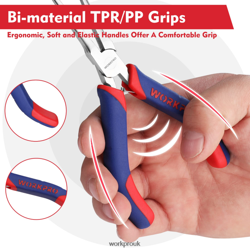 WORKPRO2-Pcs Mini Needle Nose Pliers Set, Long Nose Pliers, Bent Nose Pliers X662Z73 Tool